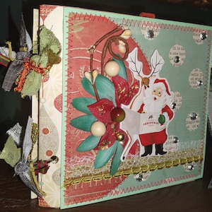 Interactive HOLIDAY/ CHRISTMAS premade paper bag album/ premade scrapbook album/ scrapbook pages 6x6/ neutral holiday/ junk journal/ mini