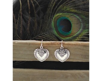 Retired Brighton Heart Post Earrings, Keyhole, Valentine Gift