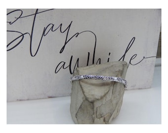 Brighton Inspired Dainty Antique Silver Filigree Floral Swirl Embellished Bracelet - 30802