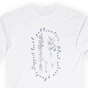 Camiseta de manga larga con plantas nativas y apoyo a los polinizadores locales