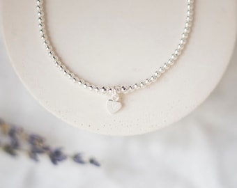 Delicate Personalised Initial Bracelet in Silver, Minimalist Jewellery, Birthday Gift Idea for Women