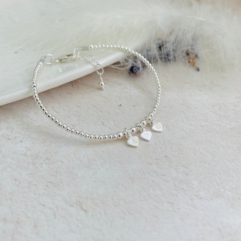 Dainty Personalised Bracelet with Family Initials in Sterling Silver, Minimalist Jewellery, Birthday Gift Idea for Women image 5