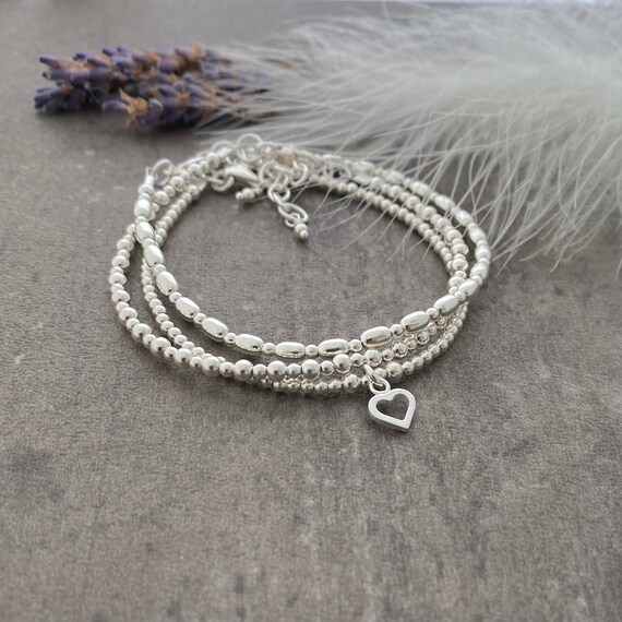 Sterling silver stacking sale bracelets