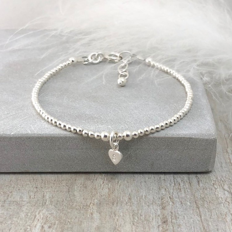 SECONDS : IMPERFECT Tiny Family Initial Bracelet , Personalised Dainty Sterling Silver Jewellery image 3