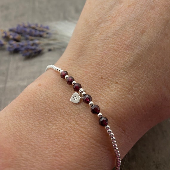 Etsy garnet bracelet deals