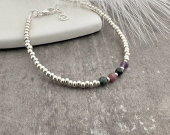 Family Birthstones Seed Bead Bracelet for Mum, with Childrens birthstones , Mothers Bracelet