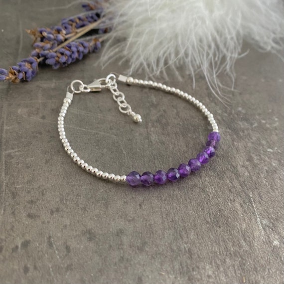 Dheera Women's Bracelet with Natural Amethyst Square Bar Bead Strand Wrist  Decoration - Walmart.com