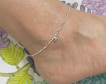 Family Initials Personalised Initial Anklet , Dainty Sterling Silver ankle bracelet jewellery