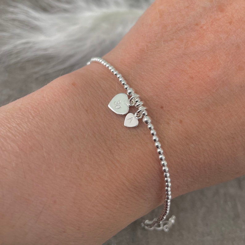 30th Birthday Jewellery, Initial Bracelet Personalised in Sterling Silver image 2