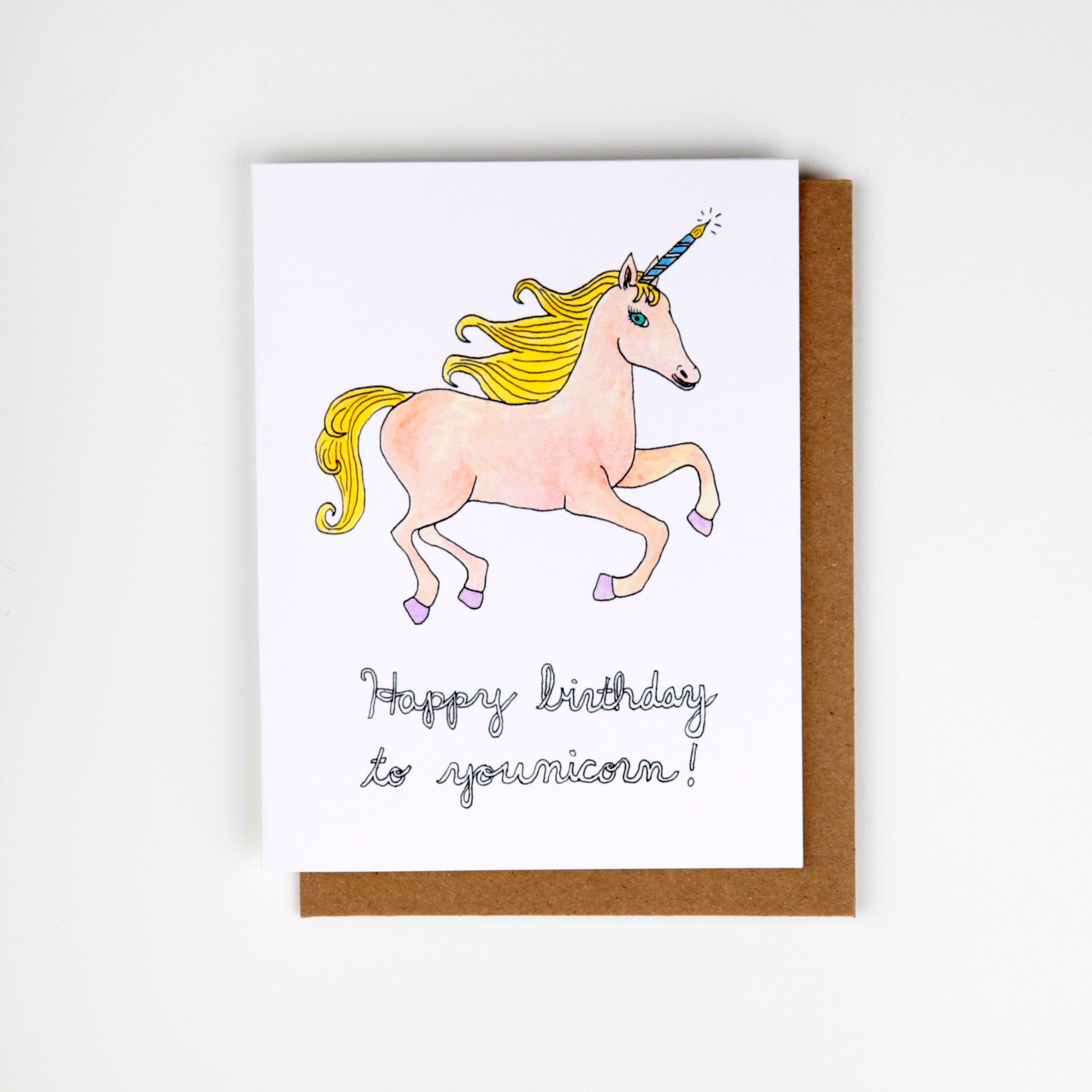 Joyeux Anniversaire A Younicorn Carte Danniversaire Licorne Etsy France