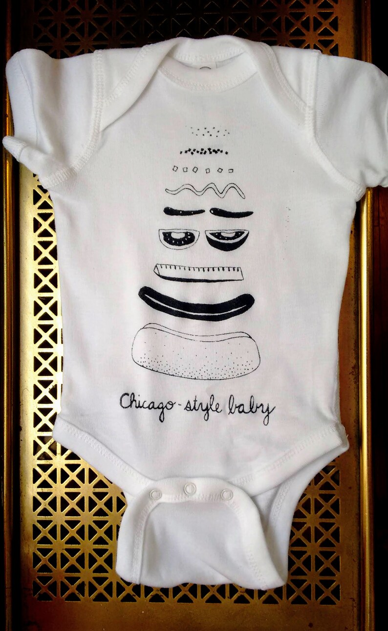 Chicagostyle Hot Dog Baby Bodysuit Gender Neutral / Unisex Etsy