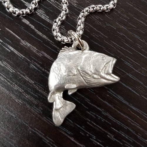 Bass Fish Necklace Jumping Large Mouth 