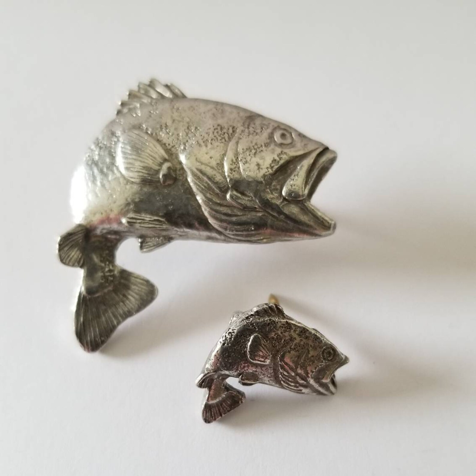 Large Month Bass Fish Hat Pin Jumping Bass Fish Label Pin Etsy