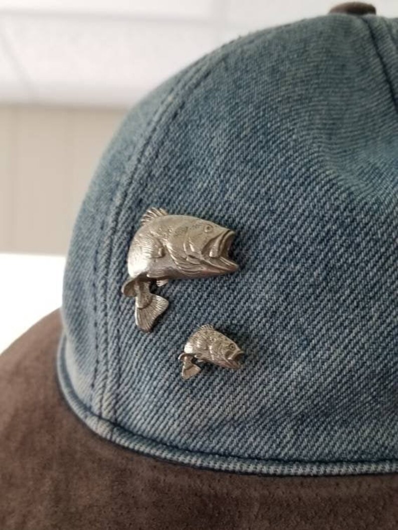 Large Month Bass Fish Hat Pin Jumping Bass Fish Label Pin Etsy