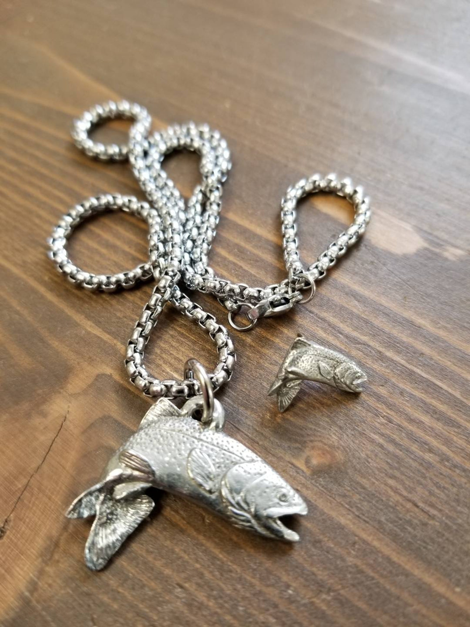 Trout Necklace Rainbow Trout Fish Trout Jewelry Fishing Etsy