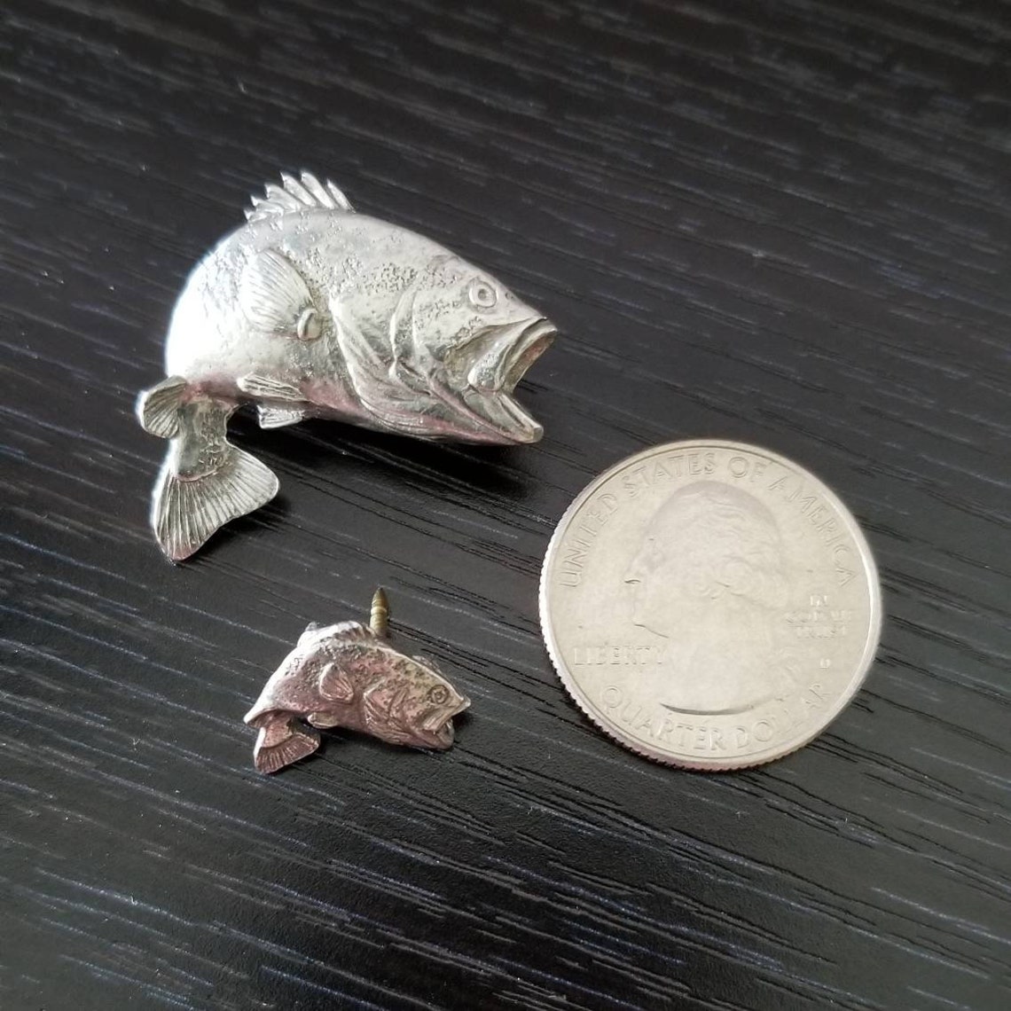 Large Month Bass Fish Hat Pin Jumping Bass Fish Label Pin Etsy