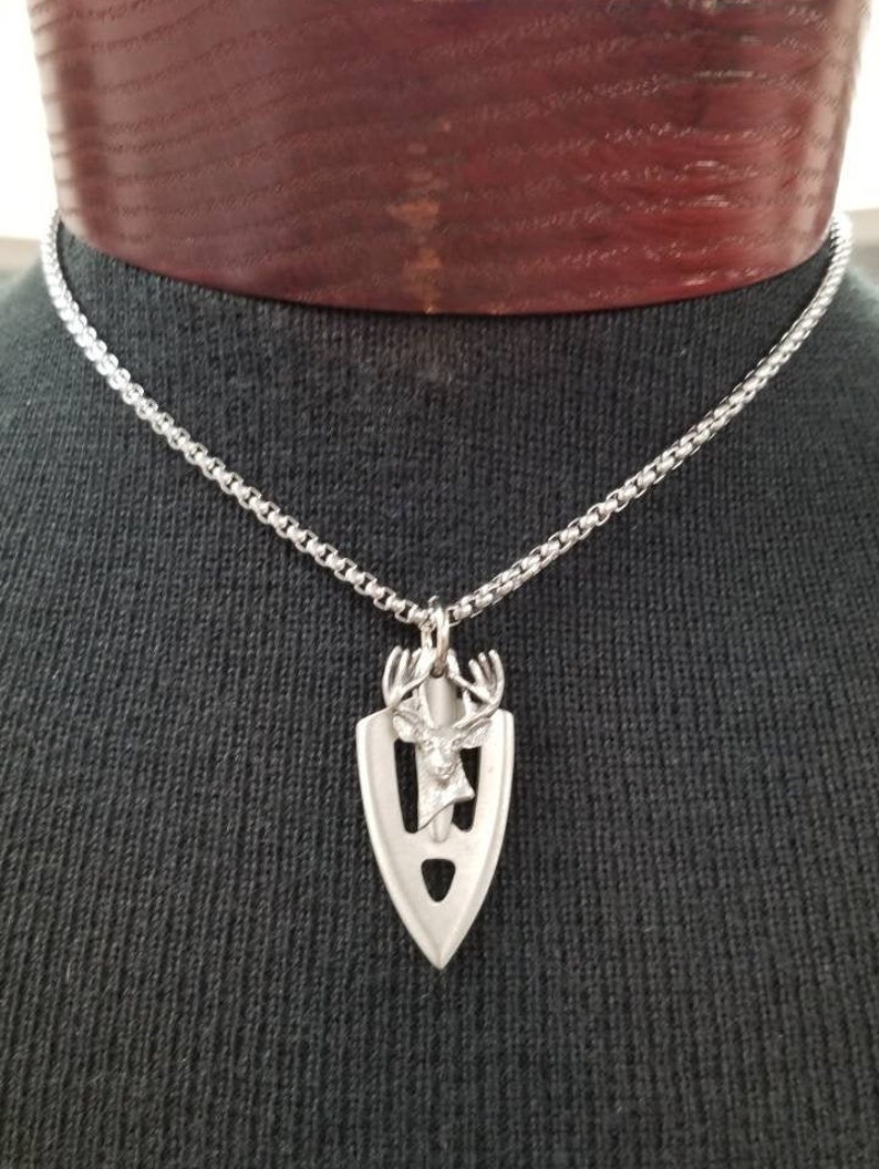 Deer Head Necklace Arrowhead Broadhead Necklace Broadhead with Etsy