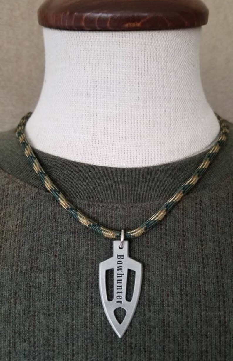Bowhunter Broadhead Arrowhead Pendant Necklace Deer Bow Hunter Etsy