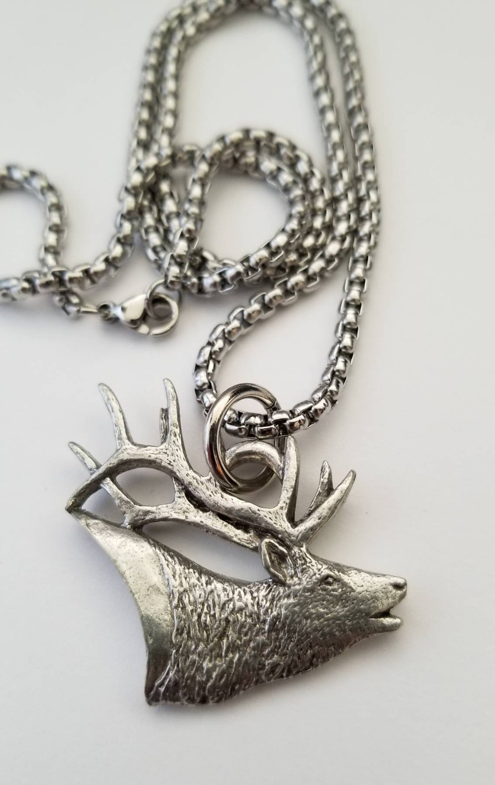 Elk Pendant Necklace Elk Antler Necklace Elk Hunting Gifts Elk Etsy