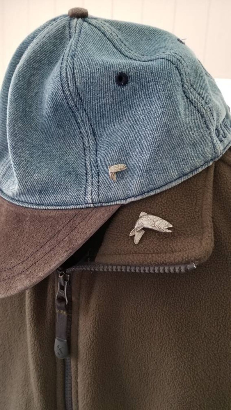 Trout Hat Lapel Pin Jumping Rainbow Trout Fish Pin Trout Etsy