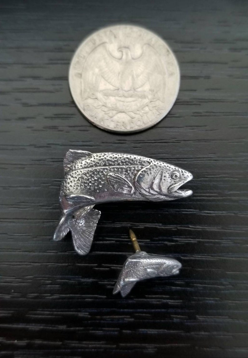 Trout Hat Lapel Pin Jumping Rainbow Trout Fish Pin Trout Etsy