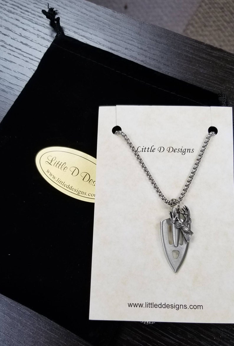 Deer Head Necklace Arrowhead Broadhead Necklace Broadhead with Etsy