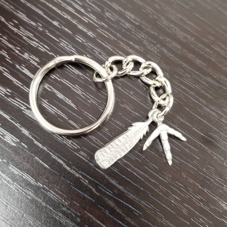 Turkey Track and Feather Keychain Turkey Keychain Turkey Etsy