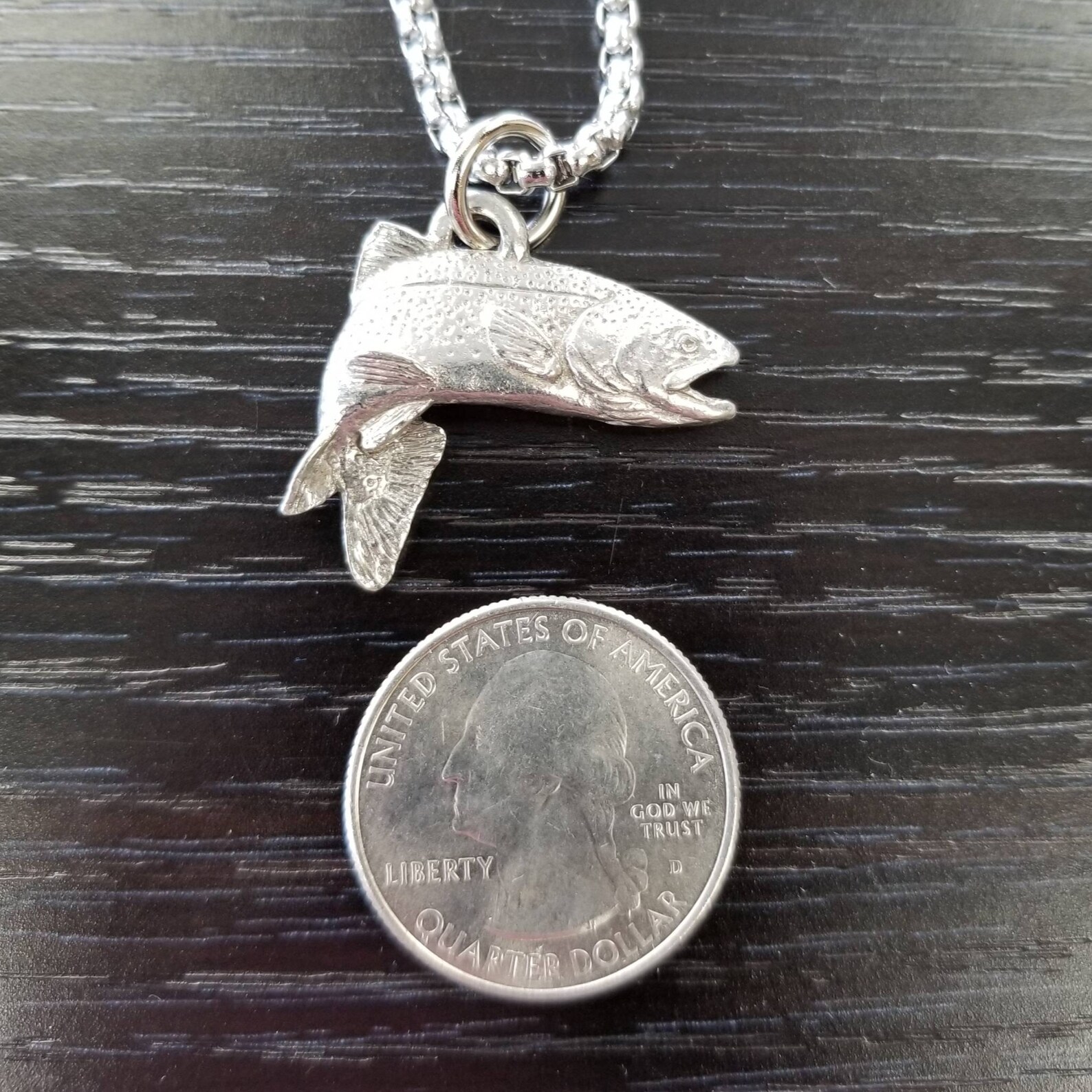 Trout Necklace Rainbow Trout Fish Trout Jewelry Fishing Etsy