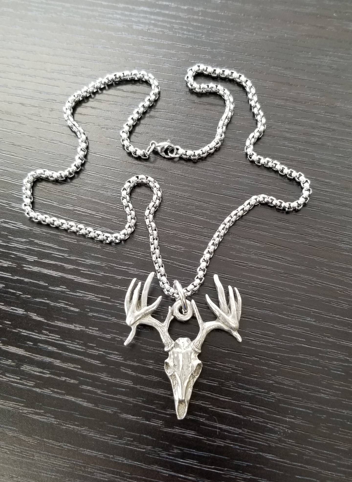 Deer Skull Necklace Antler Buck Skull 