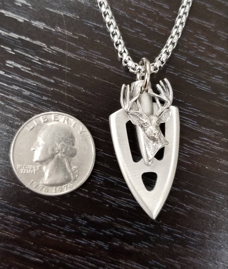 Deer Head Necklace Arrowhead Broadhead Necklace Broadhead with Etsy