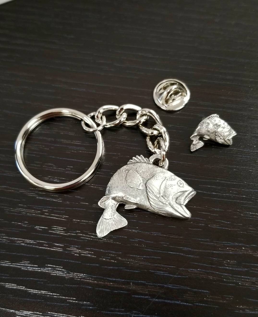 Largemouth Bass Fish Keychain Bass Fish Keychain Large Mouth Etsy