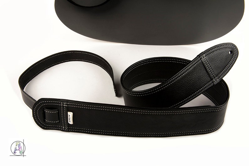 Comfortable Soft Leather Guitar Strap Simply Classy Black Etsy