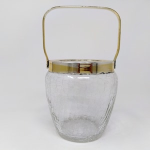 Vintage Ice Bucket Crackle Glass – WMF Germany – 1950s 1960s Mid Century Modernist Design – Barware – Small