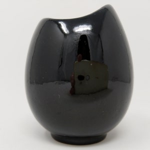 Vintage Vase Ilkra Keramik – 1950s West German Pottery – Glossy Black Glaze – Mid Century Modernist Ceramic – Small – Beautiful Shape – Rare