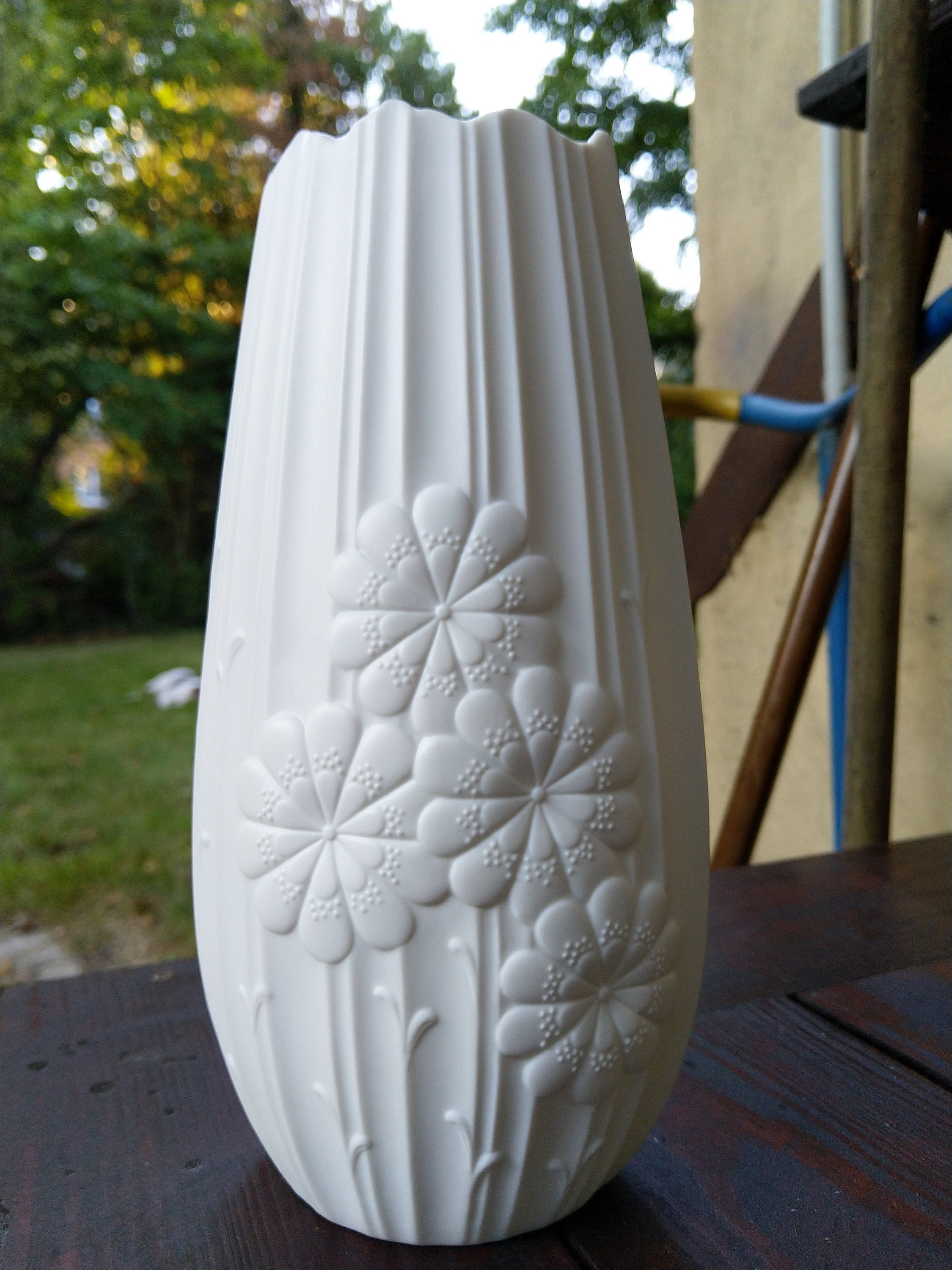 Vase AK Kaiser 60er Jahre florales Relief Dekor vintage Etsy