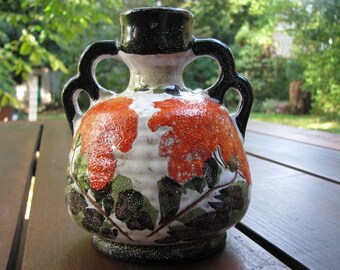 Strehla社製の東ドイツ製ヴィンテージFat Lava花瓶。シェイプ番号23