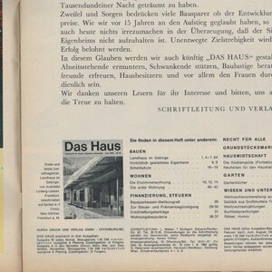 Vintage Mid Century Mod Magazine Das Haus Architecture Lifestyle & Interior 6/1962 German Language 1960s Modernist House Inspiration image 2