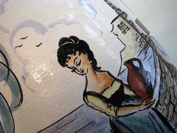 1010 50 Vintage Vase Marzi /& Remy XL \u2013 West German Pottery \u2013 1950s Mid Century \u2013 signed handpainted Spangenberg \u2013 Large Floorvase \u2013 No
