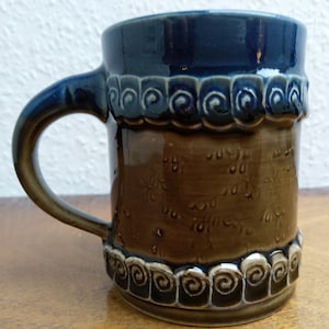 Vintage Mug Bjoern Wiinblad for Rosenthal Design – 1960s German Stoneware + Danish Design – studio line Brotzeit – Beer Stein 250 ml