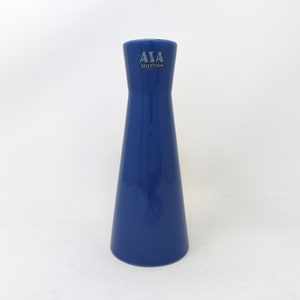Vintage Vase – ASA Selection – 1980s Memphis Style German Ceramic – Glossy Blue – Geometrical Shape – with Original Label – Form 49177