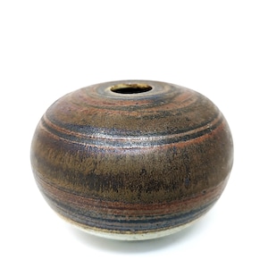 Vaso danese vintage – Mid Century Dansk Studio Pottery – Arte ceramica – Colori naturali – di Kaj Henning Jensen KH Keramik – Forma a sfera piccola