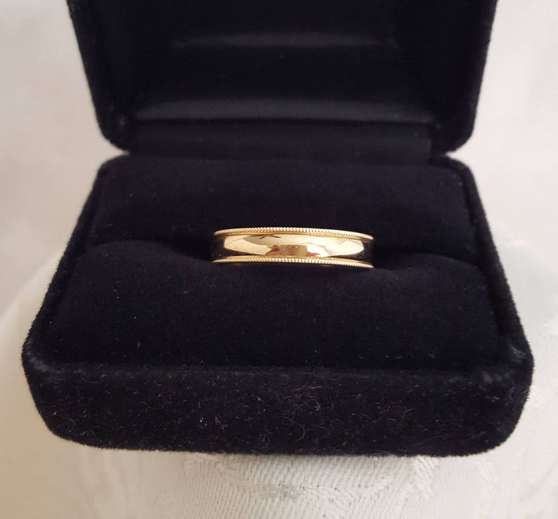 Vintage 14k Yellow Gold wedding Ring Band With Milgrain - Etsy