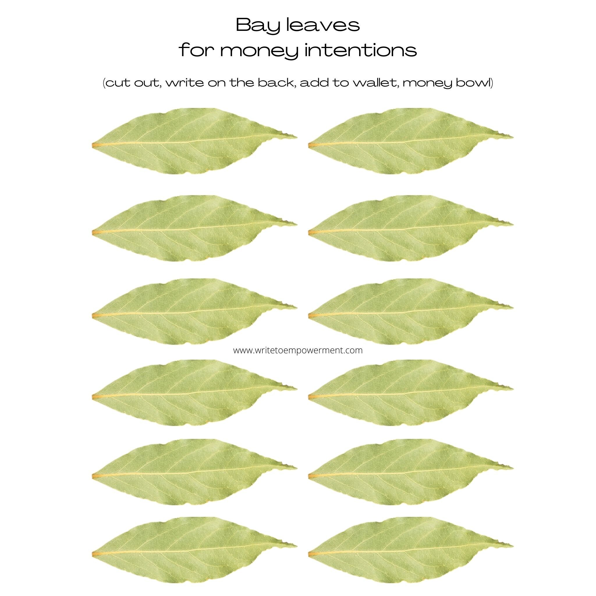 Printable One Dozen Bay Leaves for Manifesting. It's All Etsy Canada
