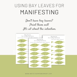 Printable: One dozen bay leaves for manifesting. It&#39;s all about the intention.