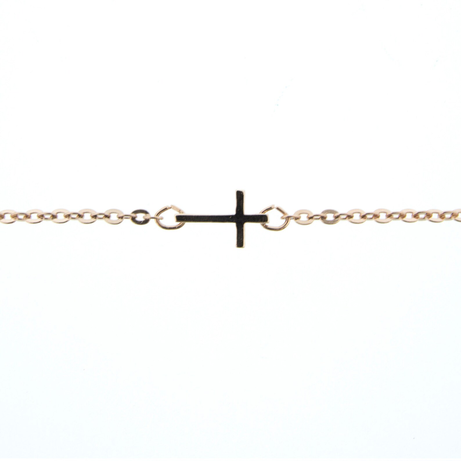 Rose Gold Cross Anklet Etsy