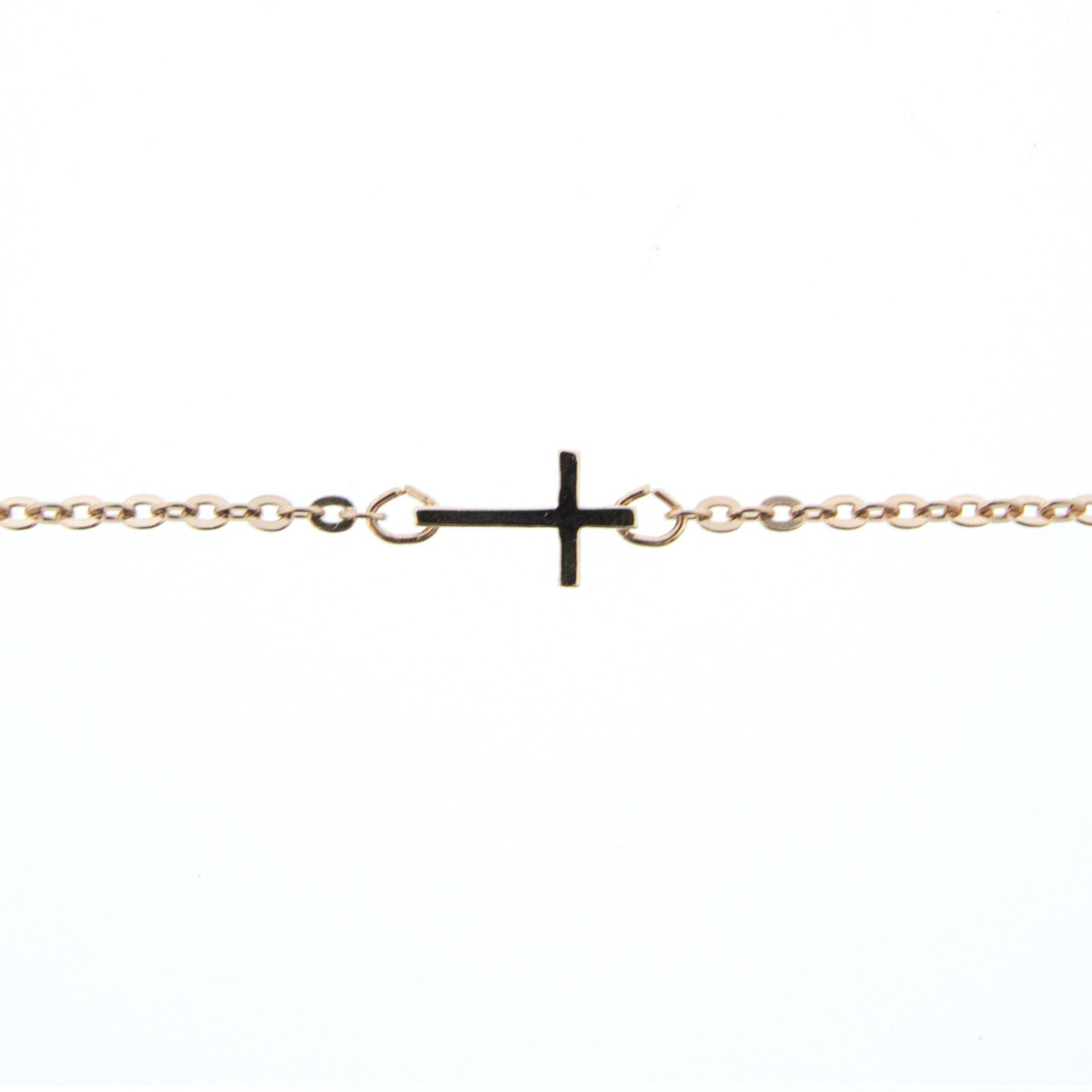 Rose Gold Cross Anklet Etsy