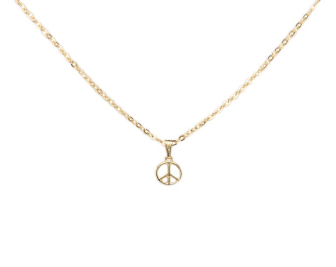 Gold Peace Necklace Etsy