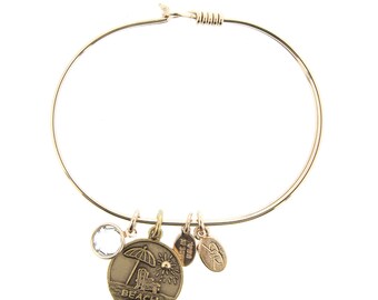 Gold Beach Bum Bracelet with Swarovski Crystal