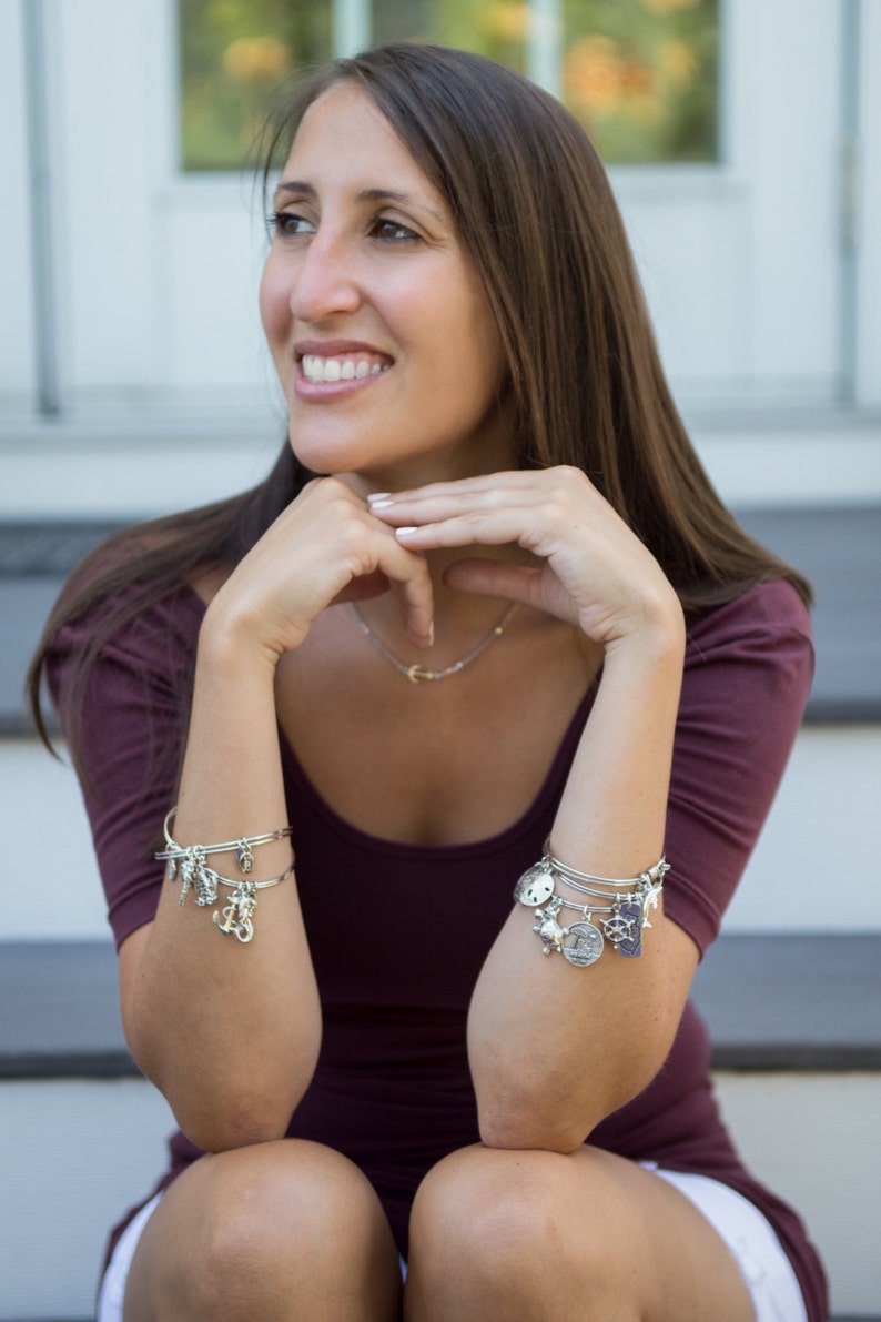 Silver Palm Tree Bracelet with Swarovski Crystal image 3