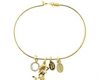 Gold Mermaid Bracelet with Swarovski Crystal